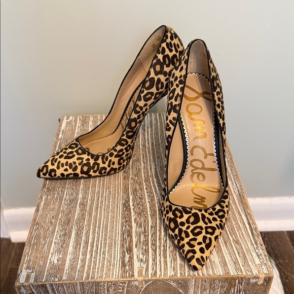 Sam Edelman Leopard Print Heels - Picture 1 of 5